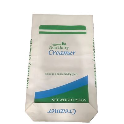 qualità  Food-Grade Paper Open Mouth Bag with  Block Bottom for 25kg Non Dairy Creamer fabbrica
