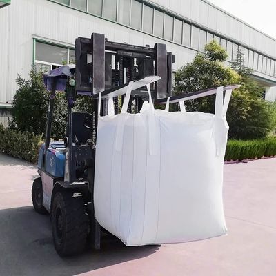 Borse enormi 1 Ton For Firewood Construction Cement respirabile di Fibc pp del fondo piatto