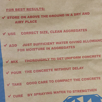 20kg Multiwall i sacchi di carta di 3 pieghe impermeabilizzano le borse d'imballaggio del cemento con adesivo