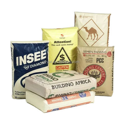 Imballaggio di materiali da costruzione auto-chiudibili Sacchetto di cemento in PP con imballaggio a valvola