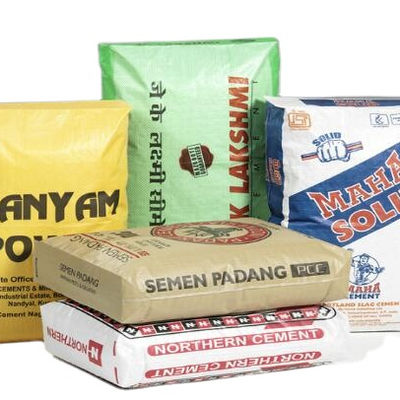 Sacco valvola tubolare laminato in polipropilene tessuto per sacco di cemento a fondo quadro da 50 kg, stampa superficiale, 100% polipropilene vergine