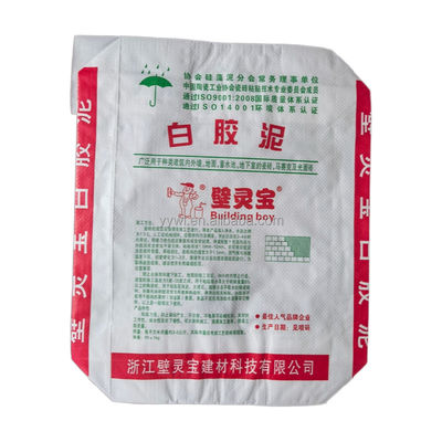 Sacco di cemento in tessuto PP con valvola, fondo quadro e termosaldatura, certificato ISO9001:2008, 25KG 50KG