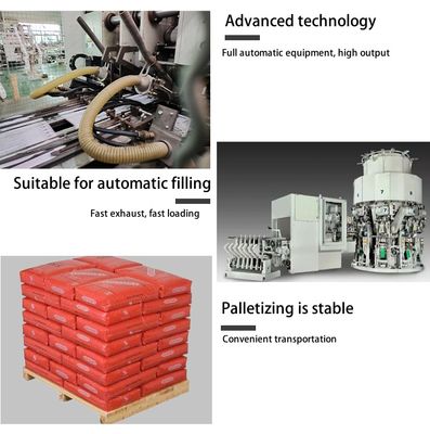 25 kg 40 kg 50 kg sacchetto di imballaggio di malta PP blocco sacchetto di fondo con valvola a chiusura automatica per cemento malta gesso polvere di gesso