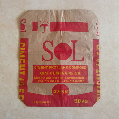 Sacco valvola in carta a 2 strati da 90 g/m² con fondo quadro per 20 kg 25 kg 30 kg 40 kg di malta