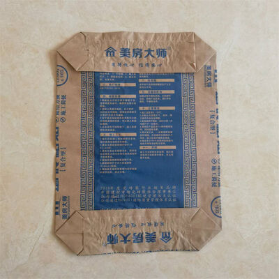 Sacco valvola in carta a 2 strati da 90 g/m² con fondo quadro per 20 kg 25 kg 30 kg 40 kg di malta