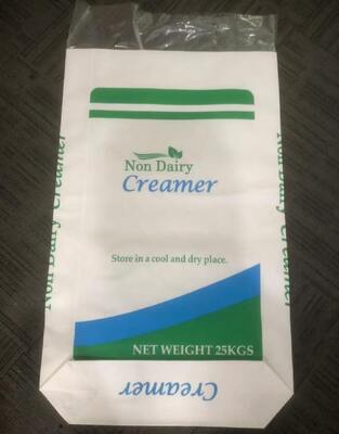 Sacco a bocca aperta in carta per alimenti con fondo quadro per 25 kg di panna non casearia