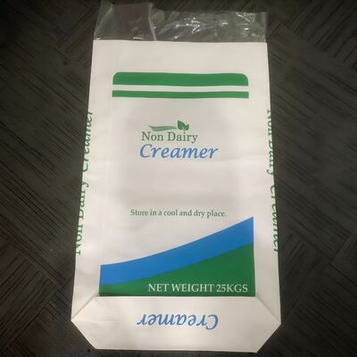 Sacco a bocca aperta in carta per alimenti con fondo quadro per 25 kg di panna non casearia