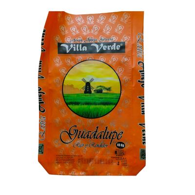 Sacchetto in PP Tessuto Laminato BOPP con Bocca Aperta e Fondo a Blocco per Riso 20KG 25KG 50KG