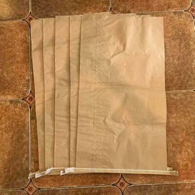 20kg Kraft Paper Bag with Open Mouth Sewn Bottom for Slag Remover Slag Collector Foundry Slag Packaging Custom Size Available