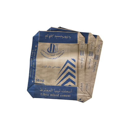 Sacco in PP per cemento da 50 kg, resistente all'umidità, fondo quadro, valvola, sacco in PP tessuto da 75 g/m² a 90 g/m²