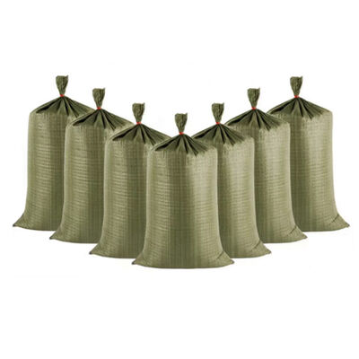 Sacco di sabbia da 50LB (25kg 50kg) in PP intrecciato resistente con cordini per l'imballaggio della sabbia
