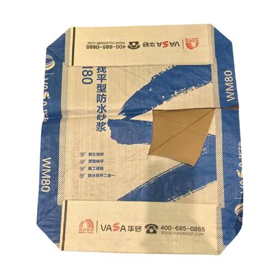 Sacchetto valvola in PP tessuto con rivestimento interno in carta per imballaggio di cemento e miscele secche da 20KG 25KG 40KG