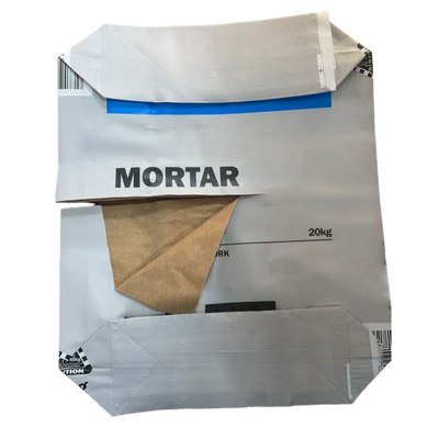 20 kg 25 kg Sacchetto di cemento per miscele secche Tissuto sacchetto di valvole in PP con rivestimento interno in carta Imballaggio di cemento a prova di umidità 20-25 kg