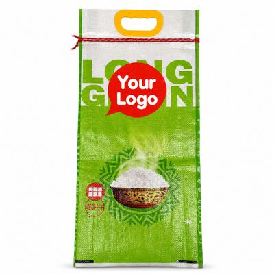 BOPP PP tessuto laminato sacchetti di riso impermeabili 25kg 50kg sacchetti di polipropilene per valvole pesanti cereali agricoli impermeabili