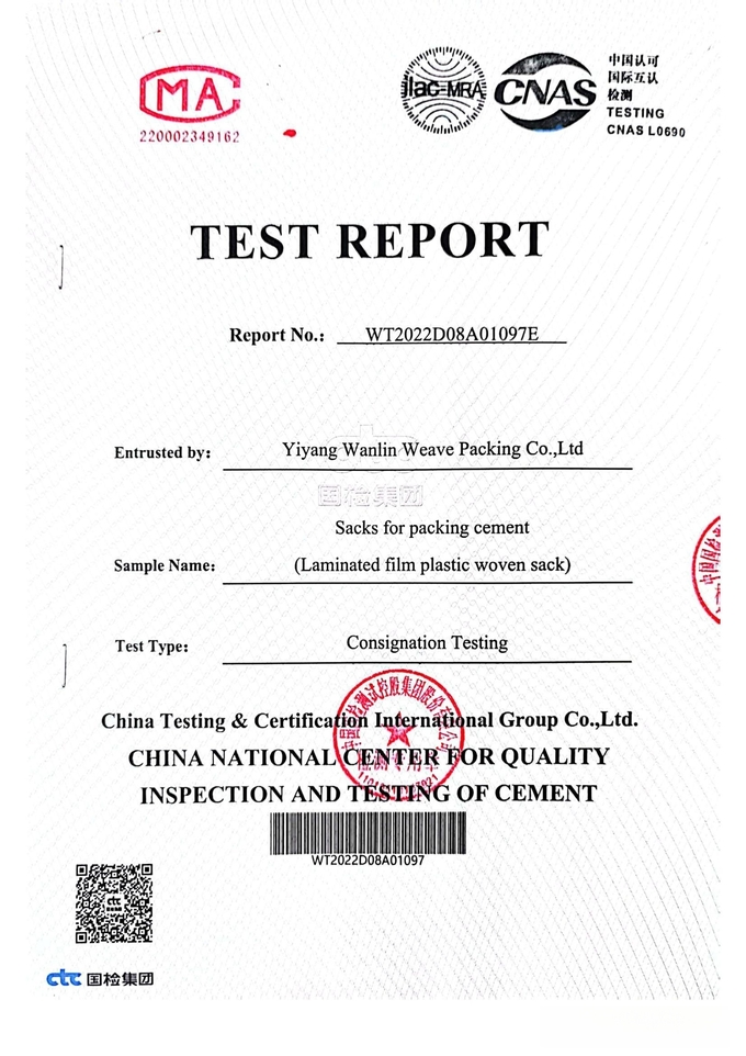 Yiyang Wanlin Weave Packing Co., Ltd. Controllo di qualità